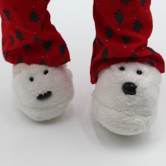 Ty Beanie Bopper Jolly Janie Wearing Polar Bear Slippers & Pigtails 13.5"  NWT - Picture 4 of 11